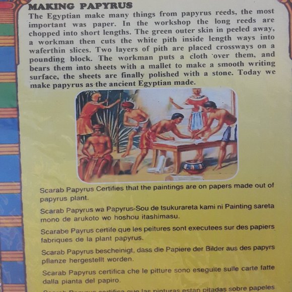 Hand-painted papyrus painted souvenir portrait (Tutankhamon Design) - Picture 15 of 16